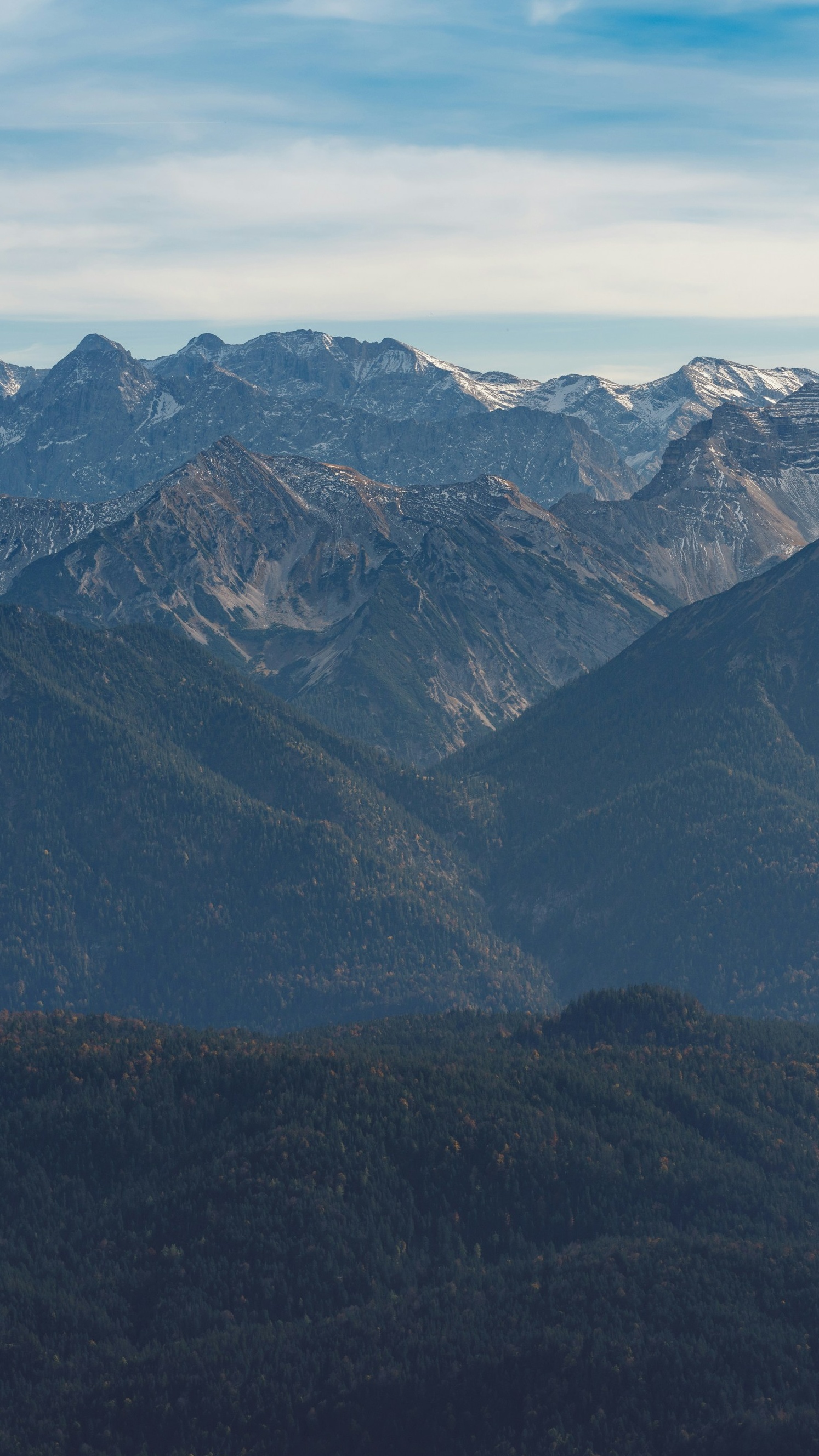 Layered Snow-capped Mountain Landscape