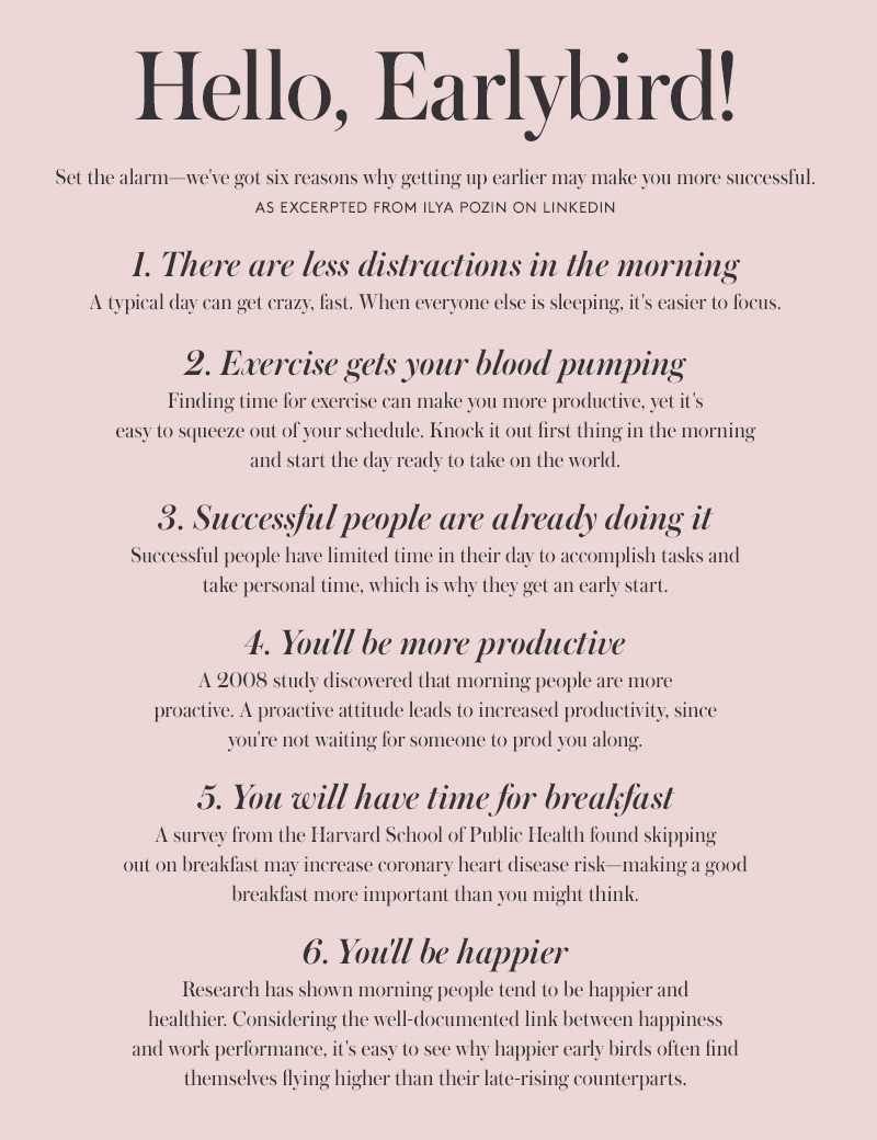 Six Reasons to Wake Up Early for Success