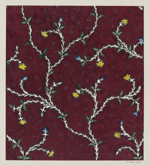 Burgundy Floral Textile Pattern