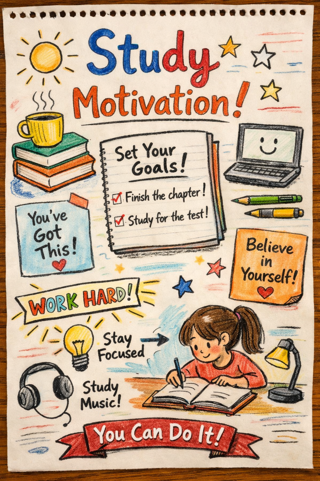Hand Drawn Study Motivation Poster