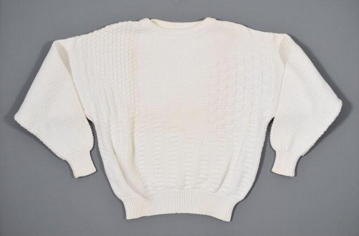 White Textured Knit Sweater