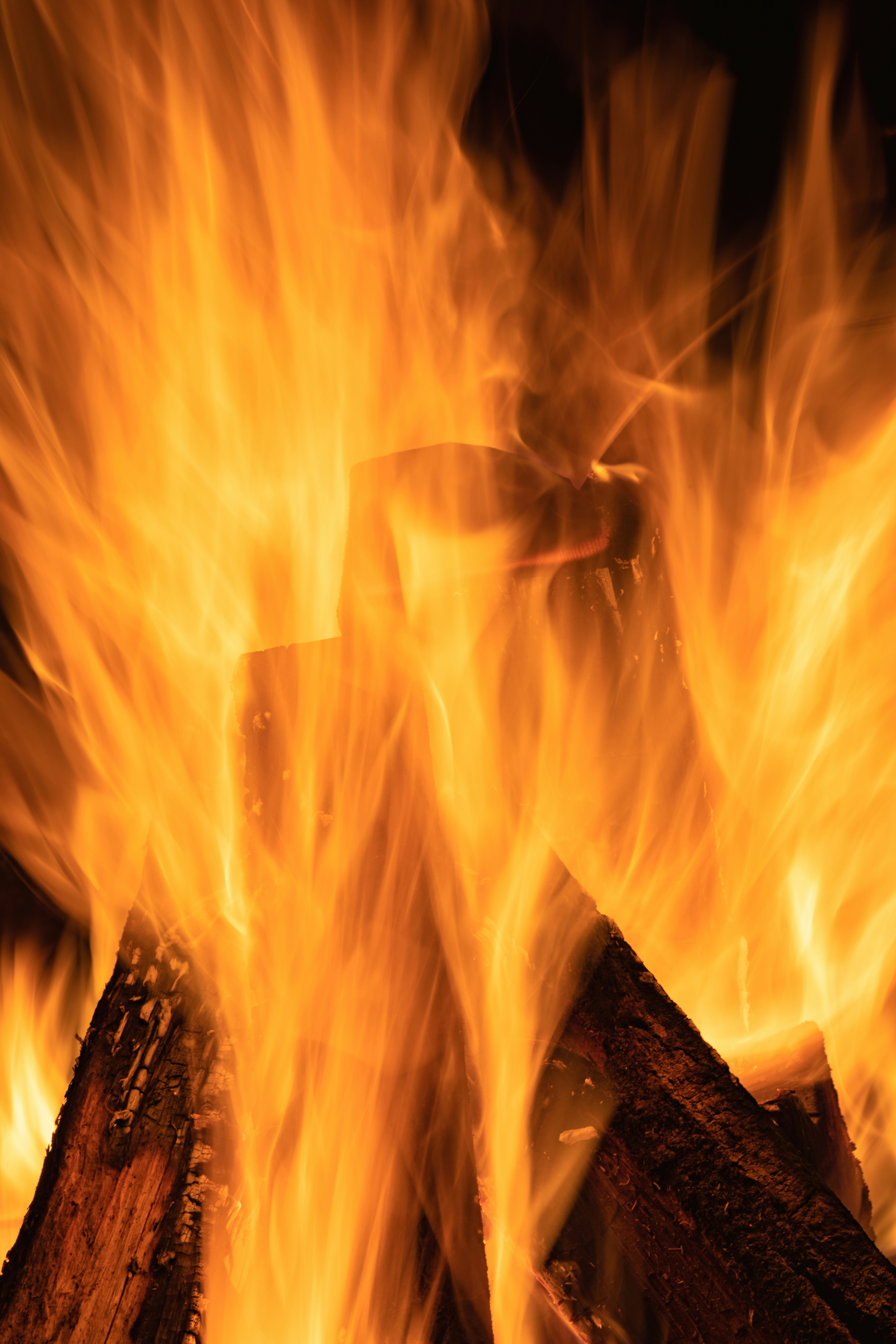Burning Campfire Flames