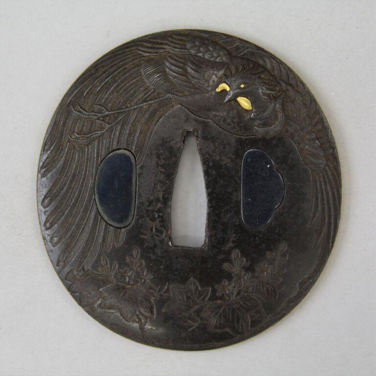 Iron Phoenix Carved Sword Tsuba