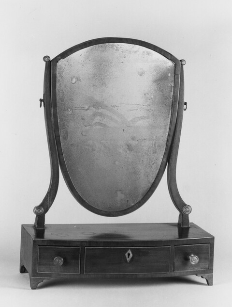 Antique wooden tabletop dressing mirror