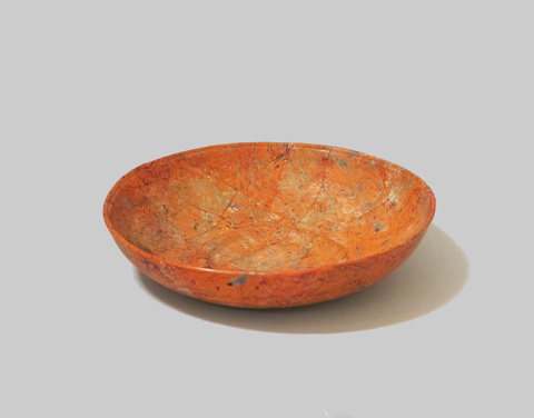 Orange Marbled Stone Bowl