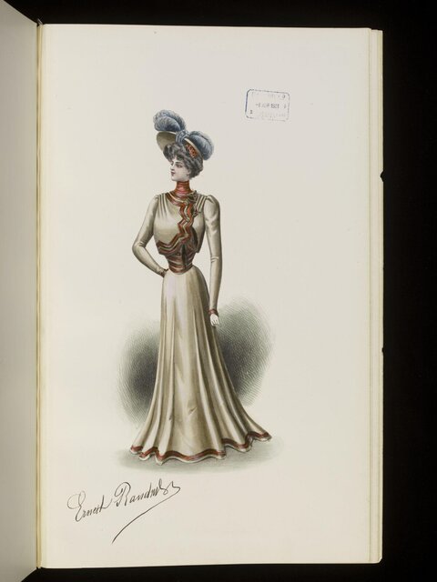 1900s Ladies Dress Fashion Illustration