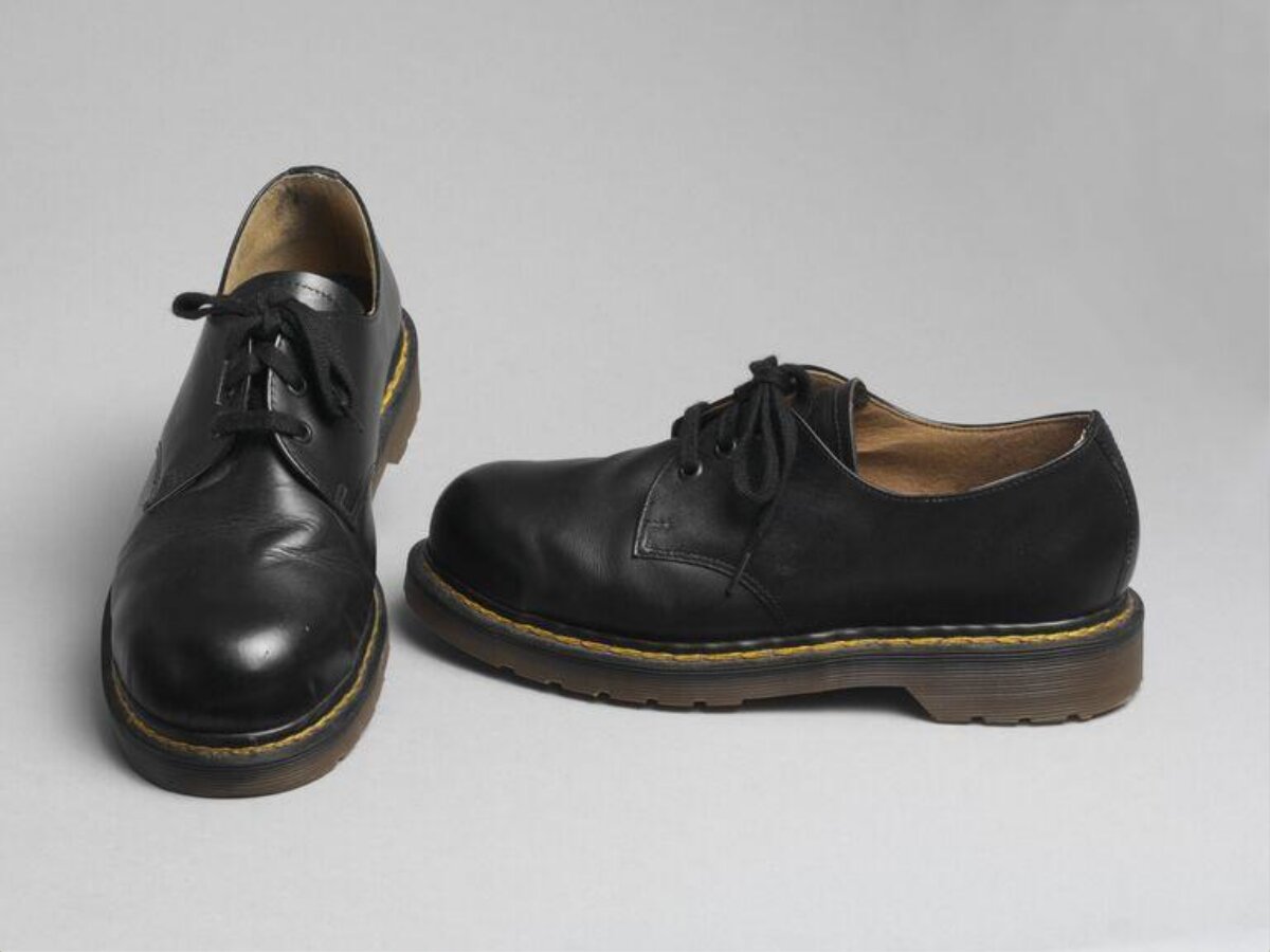 Pair of Black Leather Shoes