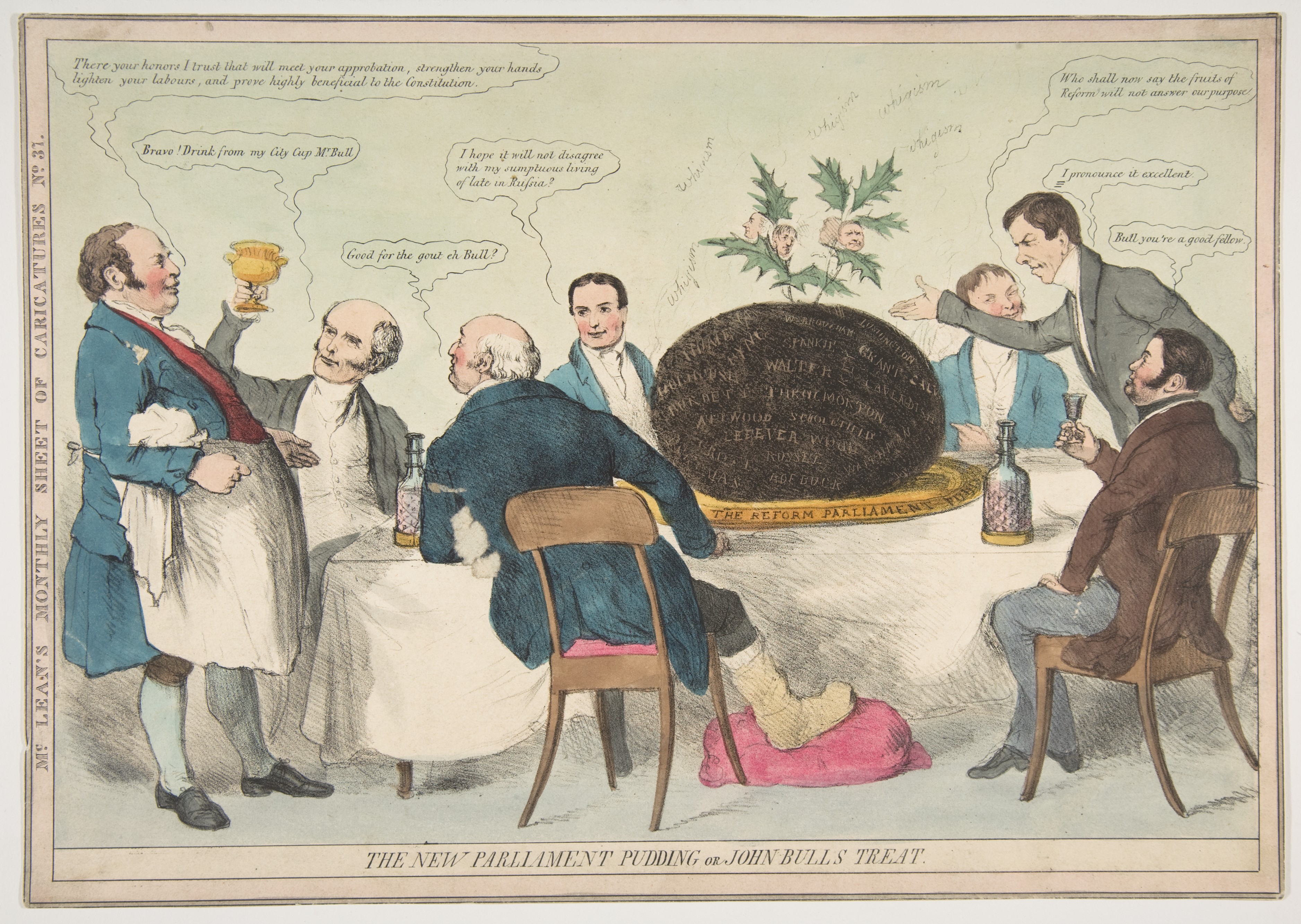 New Parliament Pudding Political Caricature