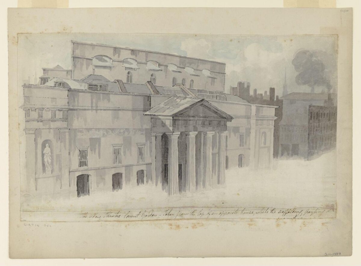 Watercolor Sketch of New Covent Garden Theatre