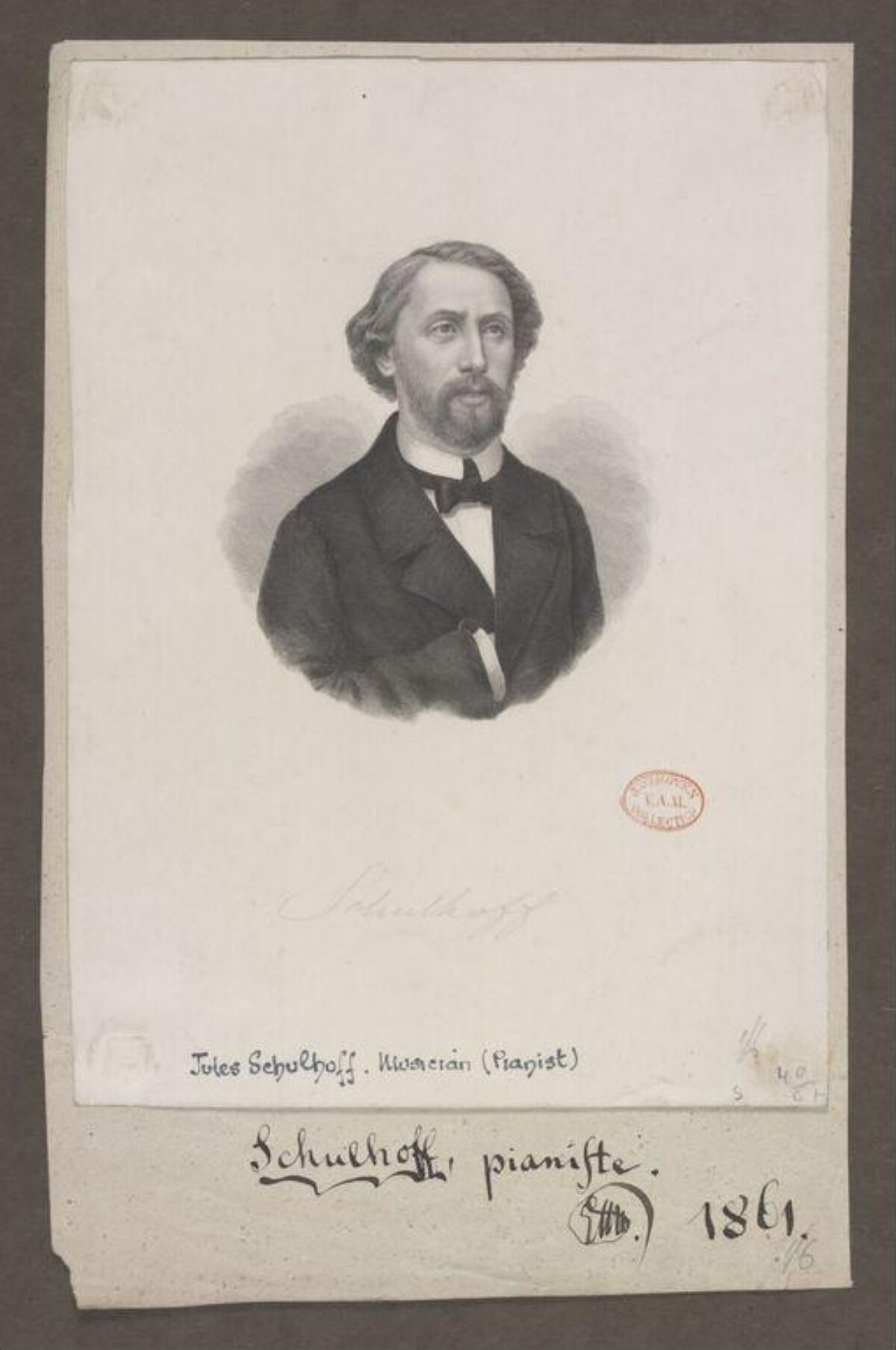 1861 Portrait of Pianist Schulhoff