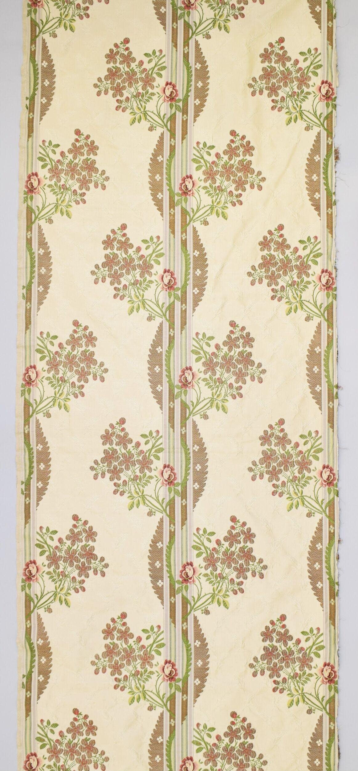 Vintage Floral Striped Textile