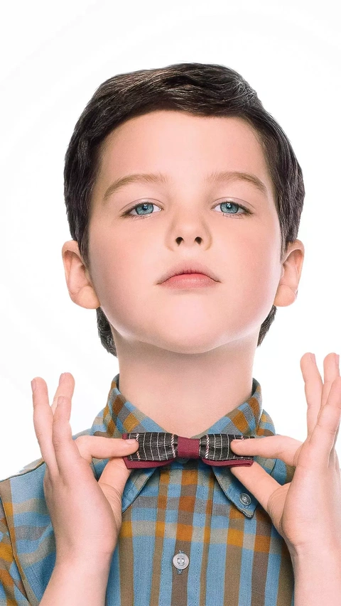 Young Sheldon Adjusting Bow Tie