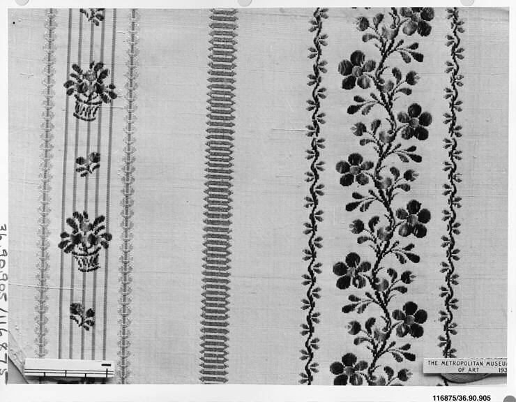Vintage Floral Striped Textile Sample