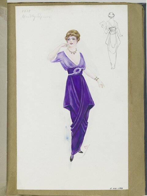 Purple Evening Gown Fashion Illustration