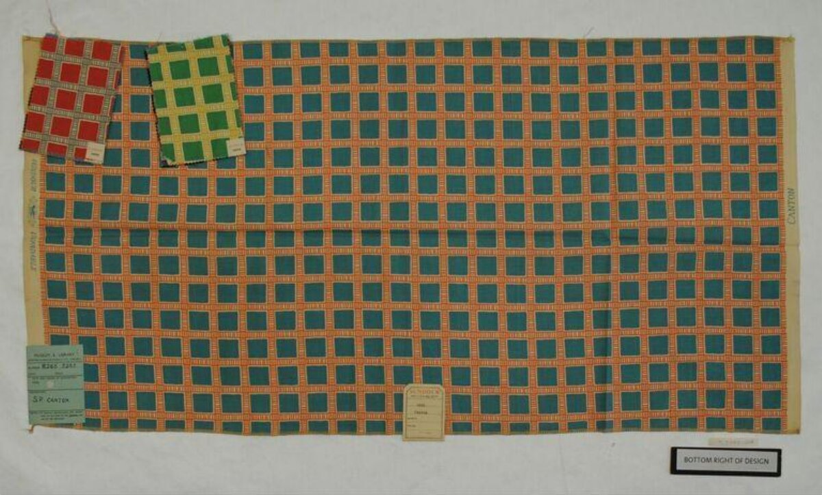 Vintage Grid Pattern Fabric Sample
