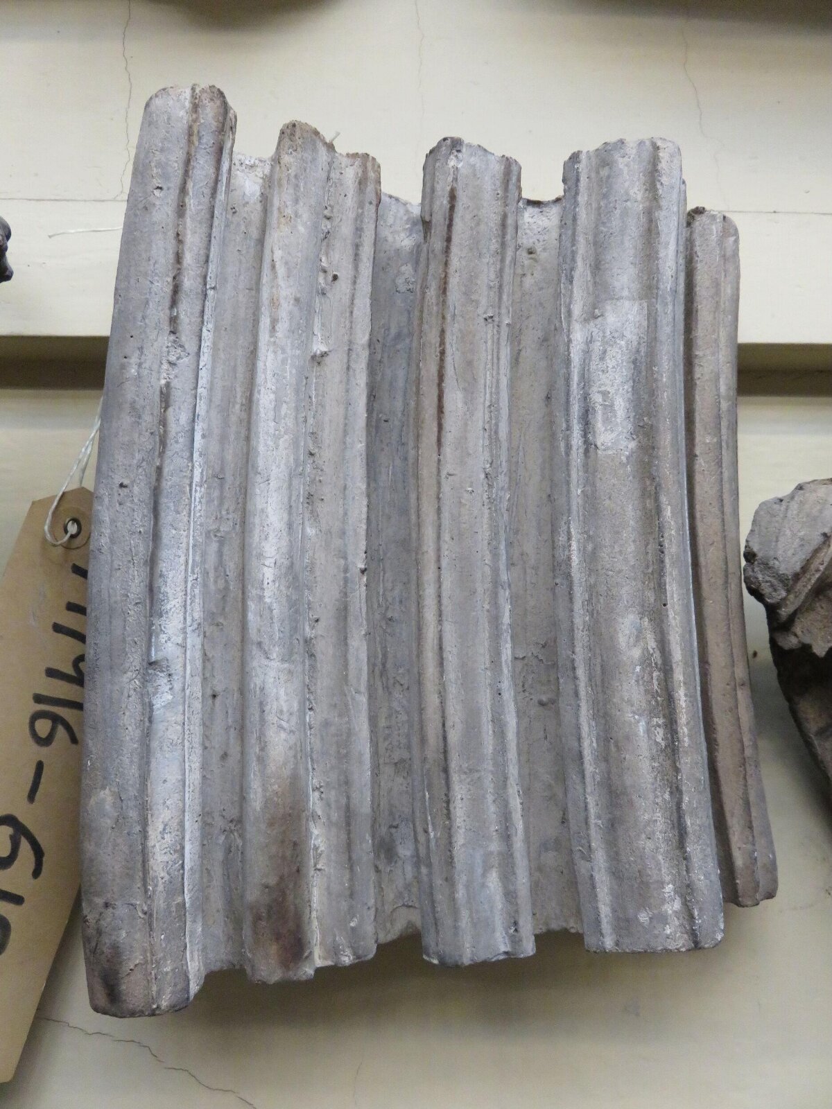 Fluted Stone Architectural Fragment