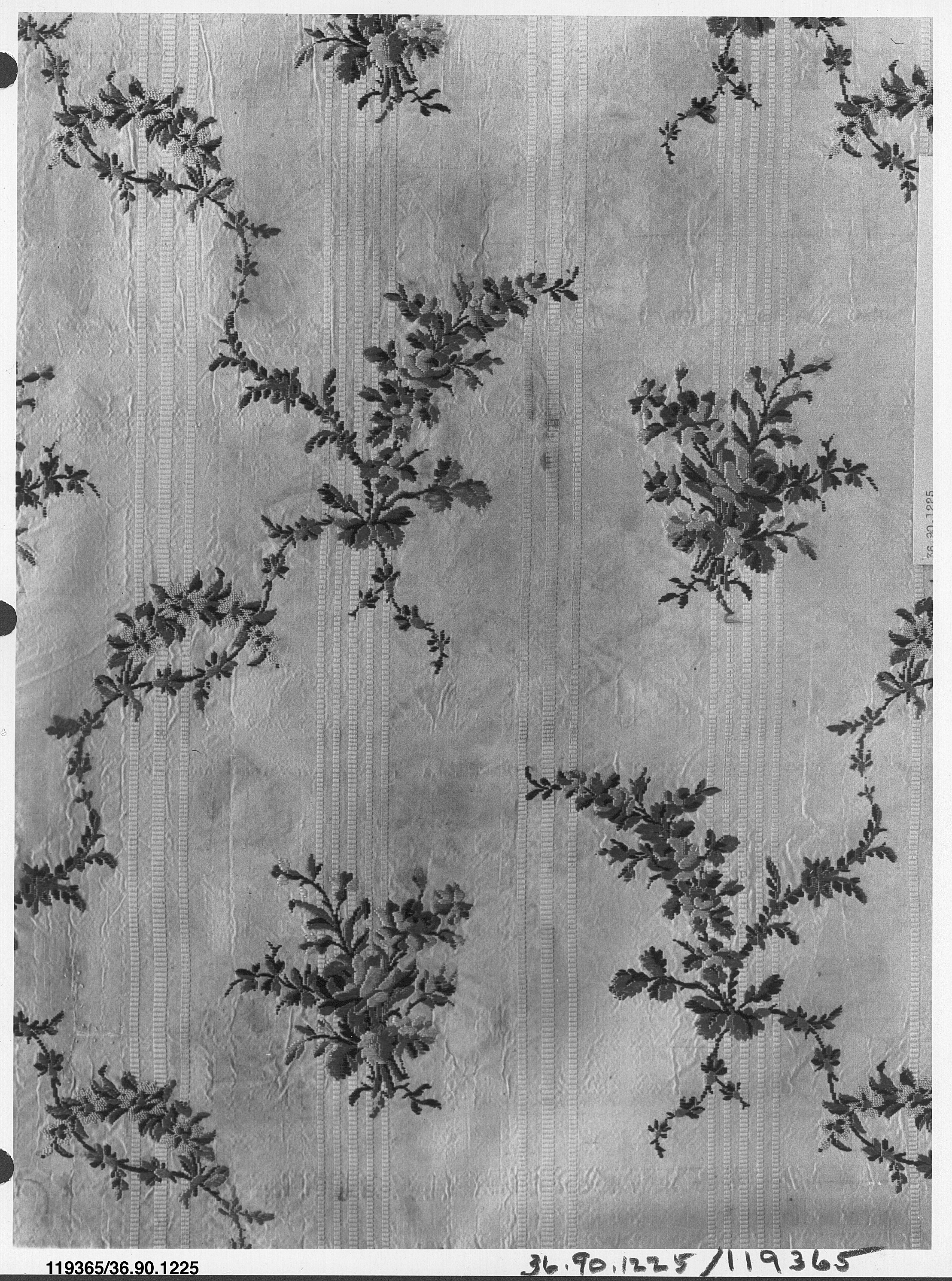 Antique Floral Woven Textile Sample