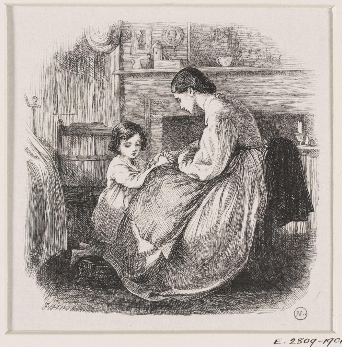 Mother Teaching Child to Pray
