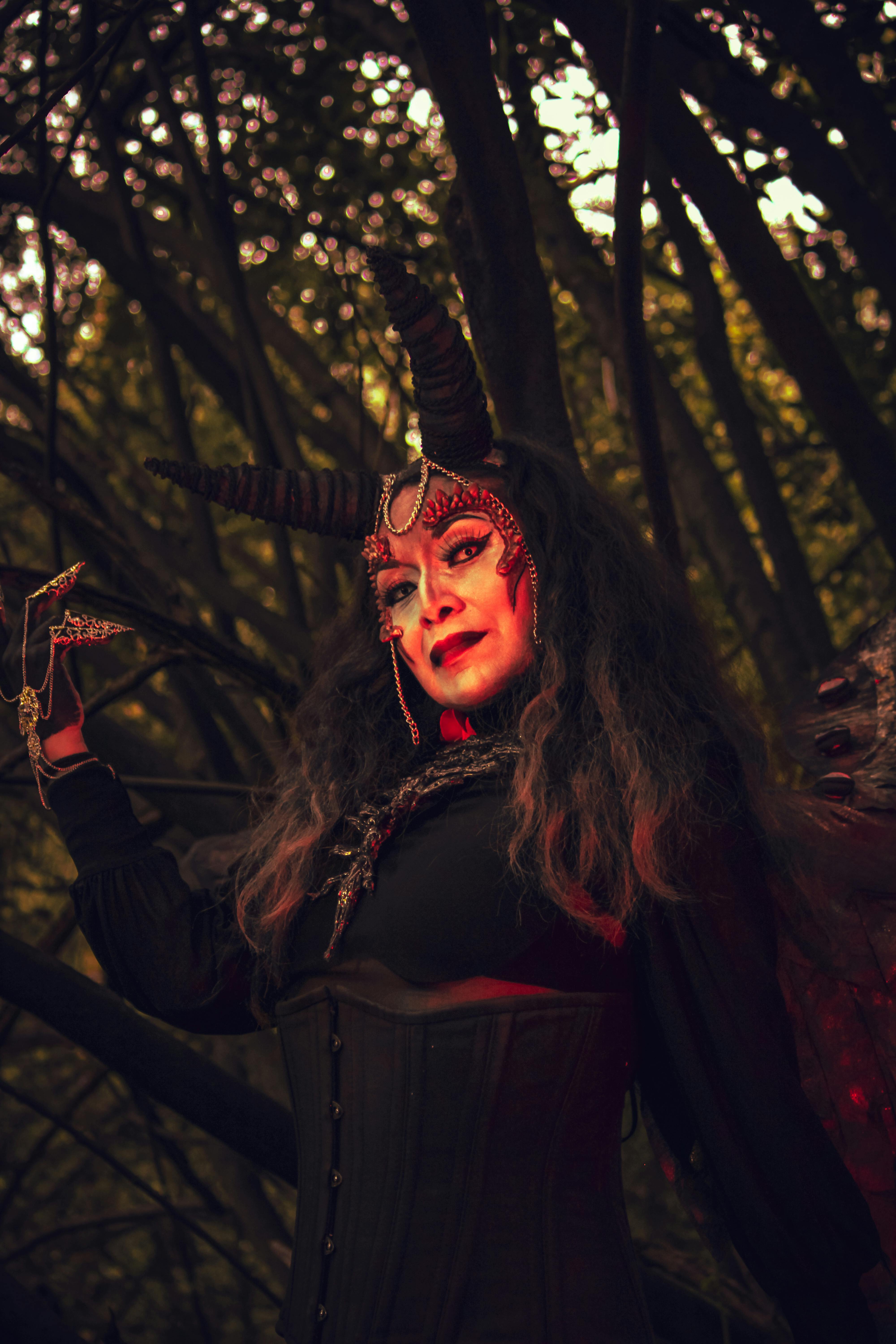 Horned Demon Cosplay in Forest