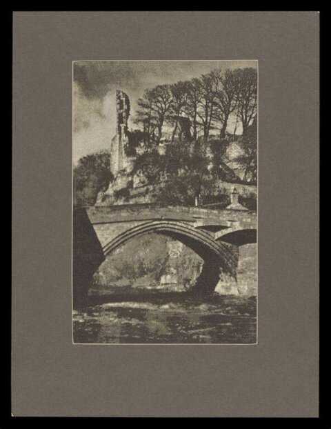 Castle Ruin Above Stone River Bridge