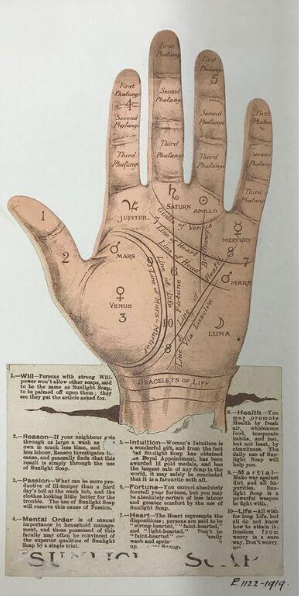 Vintage Palmistry Sunlight Soap Ad