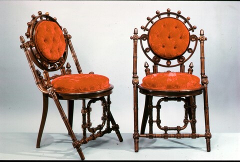 Pair of Vintage Carved Velvet Chairs
