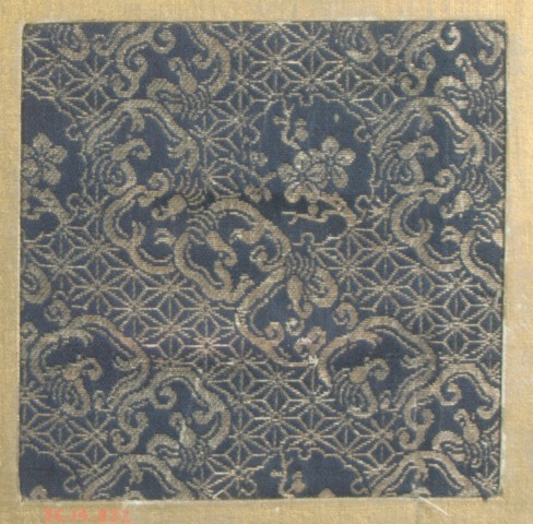 Ancient Blue Floral Brocade Textile