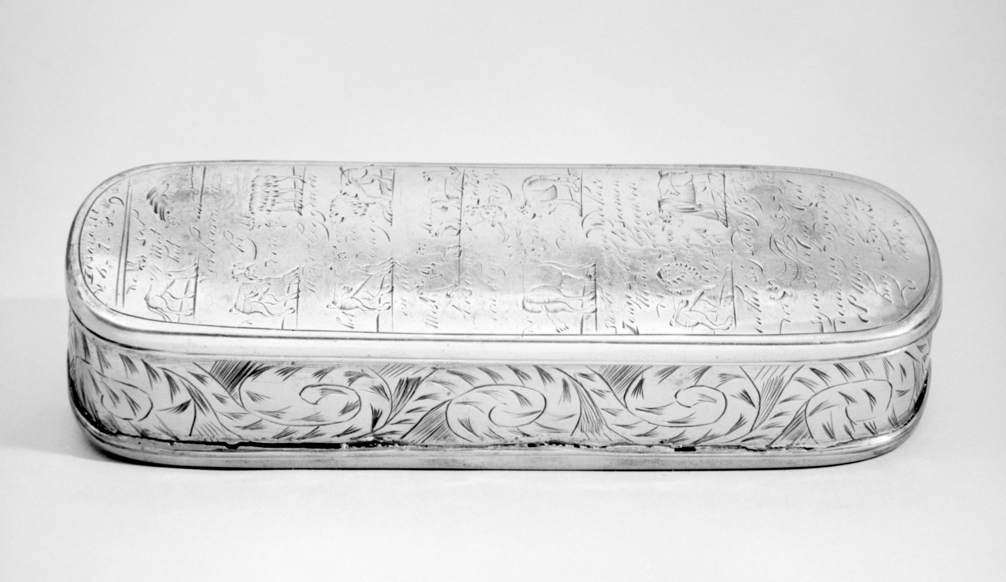 Engraved Antique Silver Box