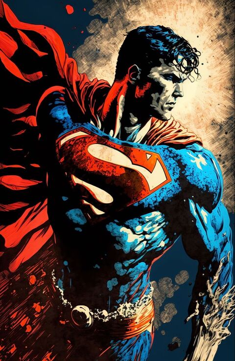 Comic Style Superman Illustration