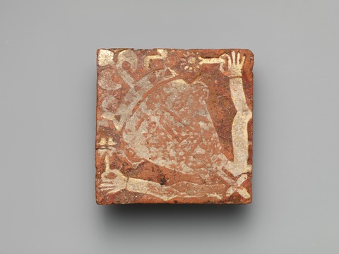 Ancient Painted Figure Brick Tile