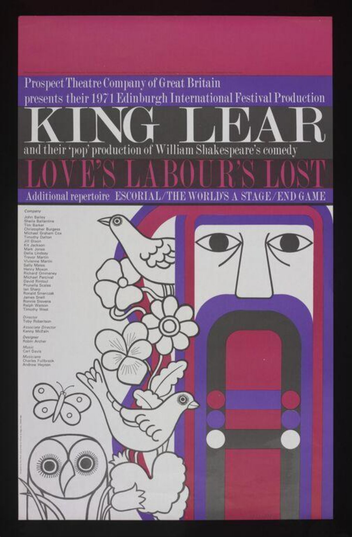 1971 King Lear Theatre Festival Poster