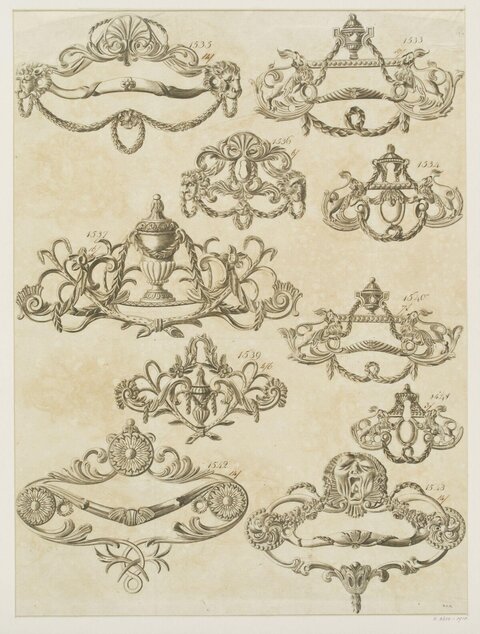 Vintage European Ornamental Design Drawings