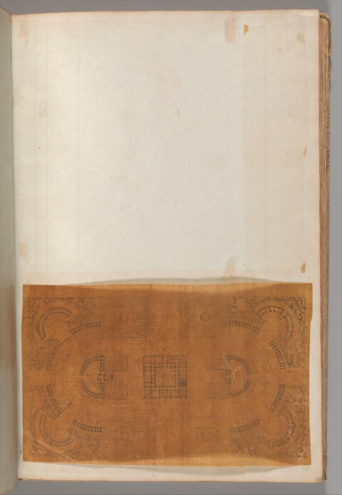 Hand-Drawn Architectural Plan in Old Book