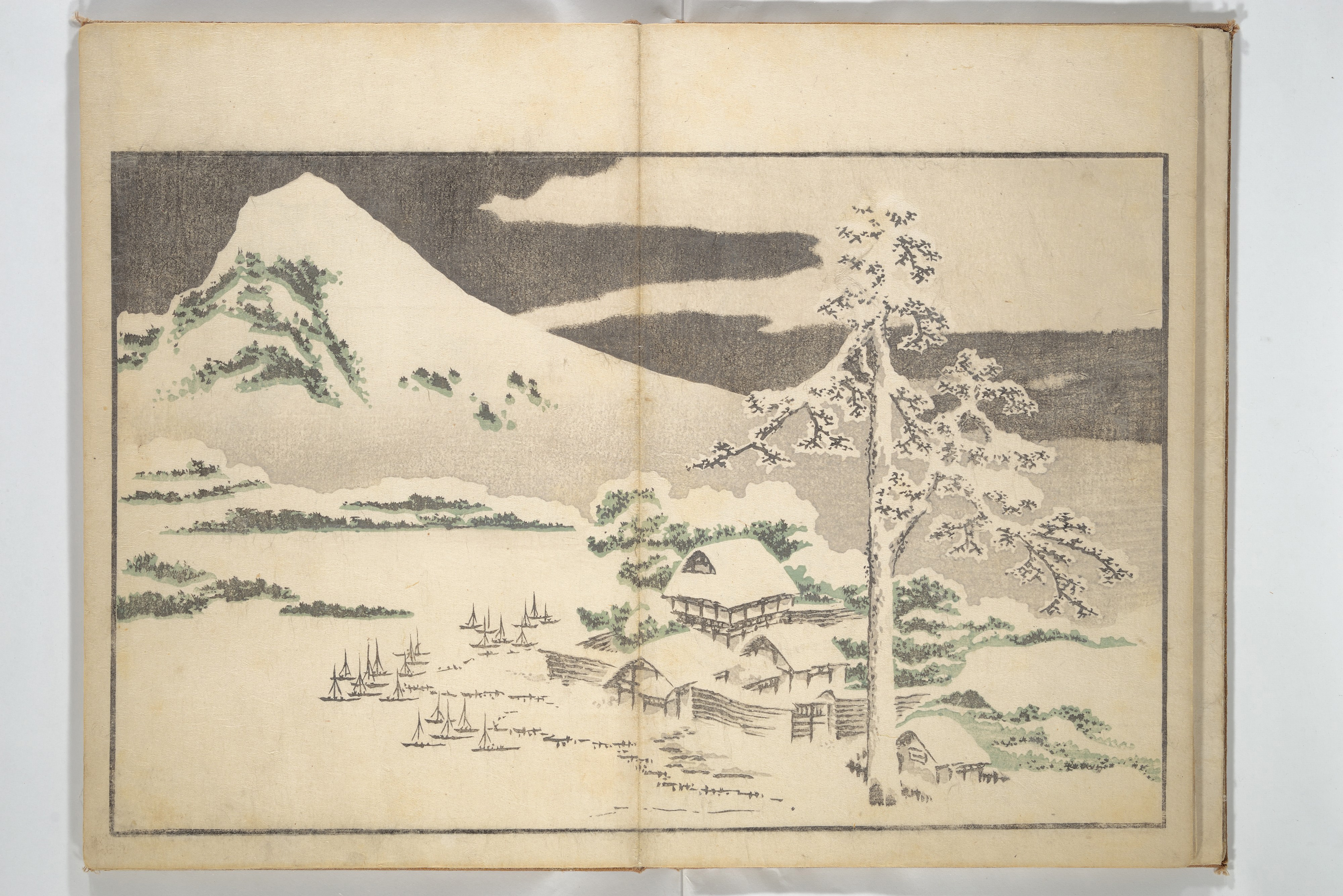 Snowy Mount Fuji Woodblock Print