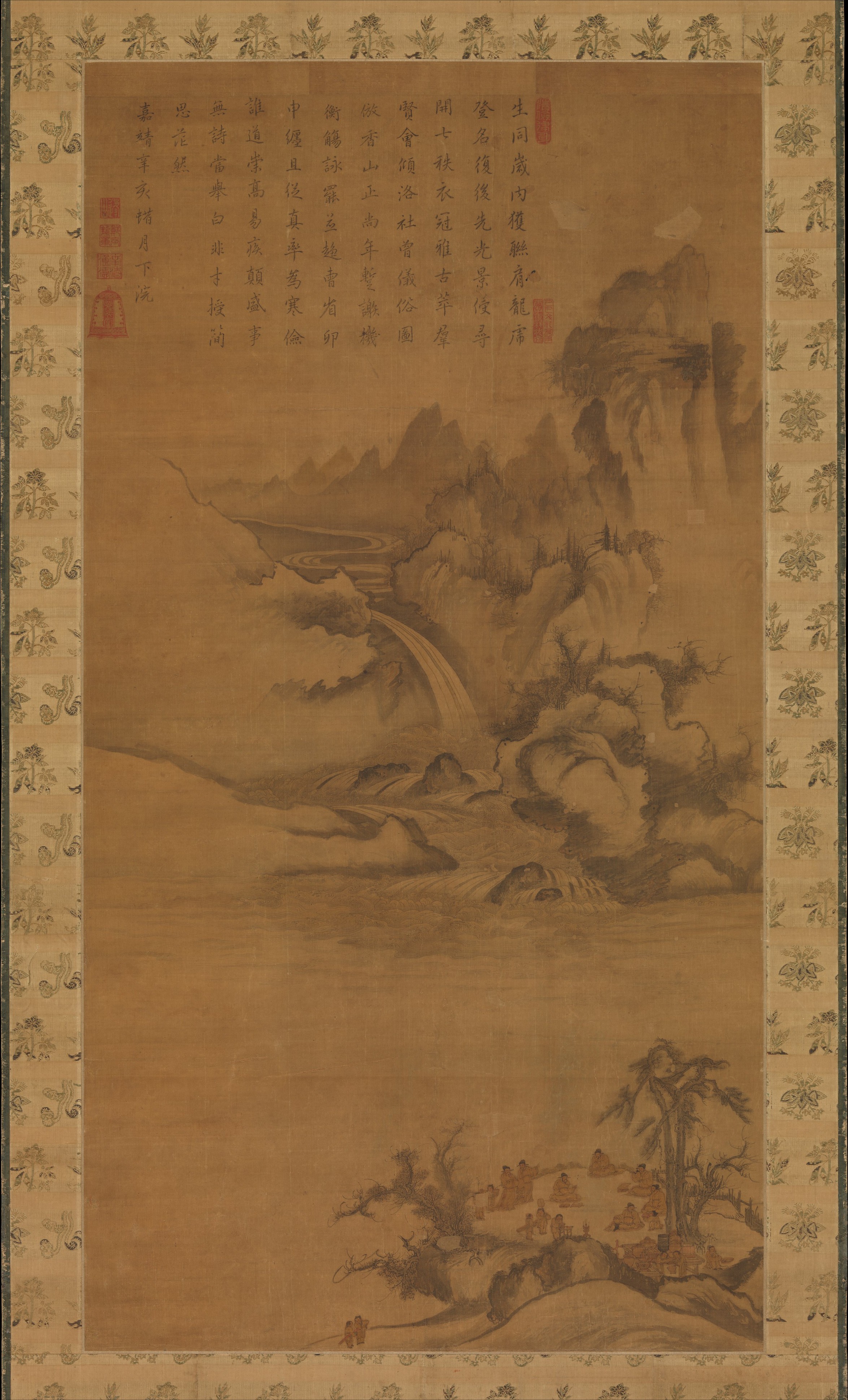 Ancient Chinese Scholar Gathering Landscape Painting