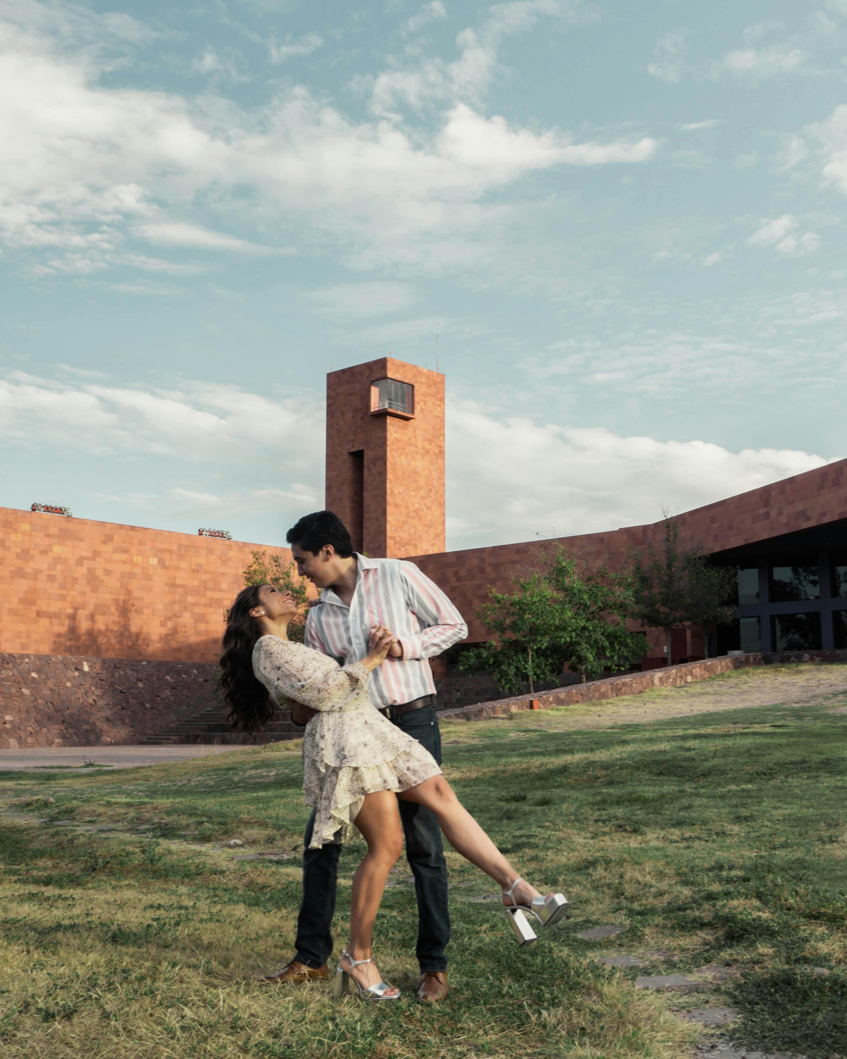 Romantic Couple Dancing Outdoors