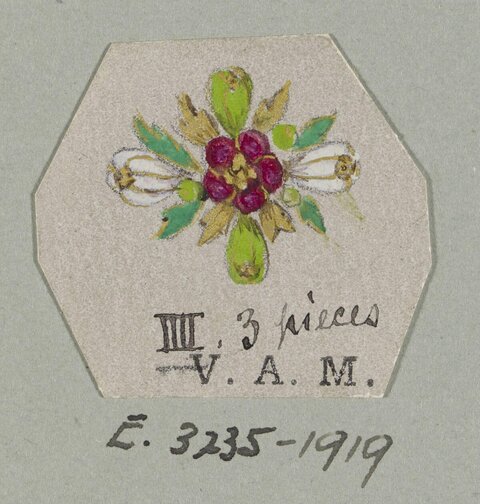 Hand Painted Flower Jewelry Design Sketch
