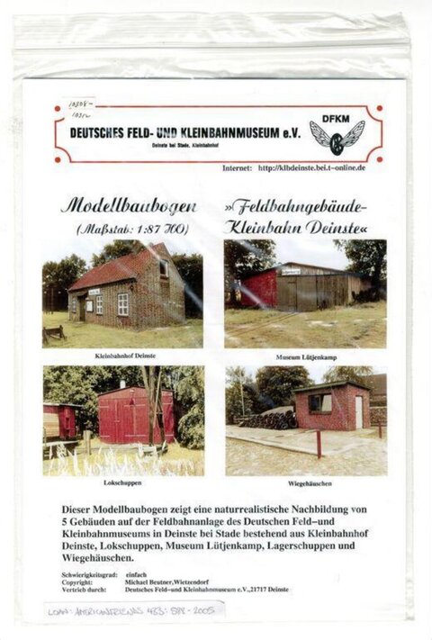 German Model Railway Building Kit Sheet