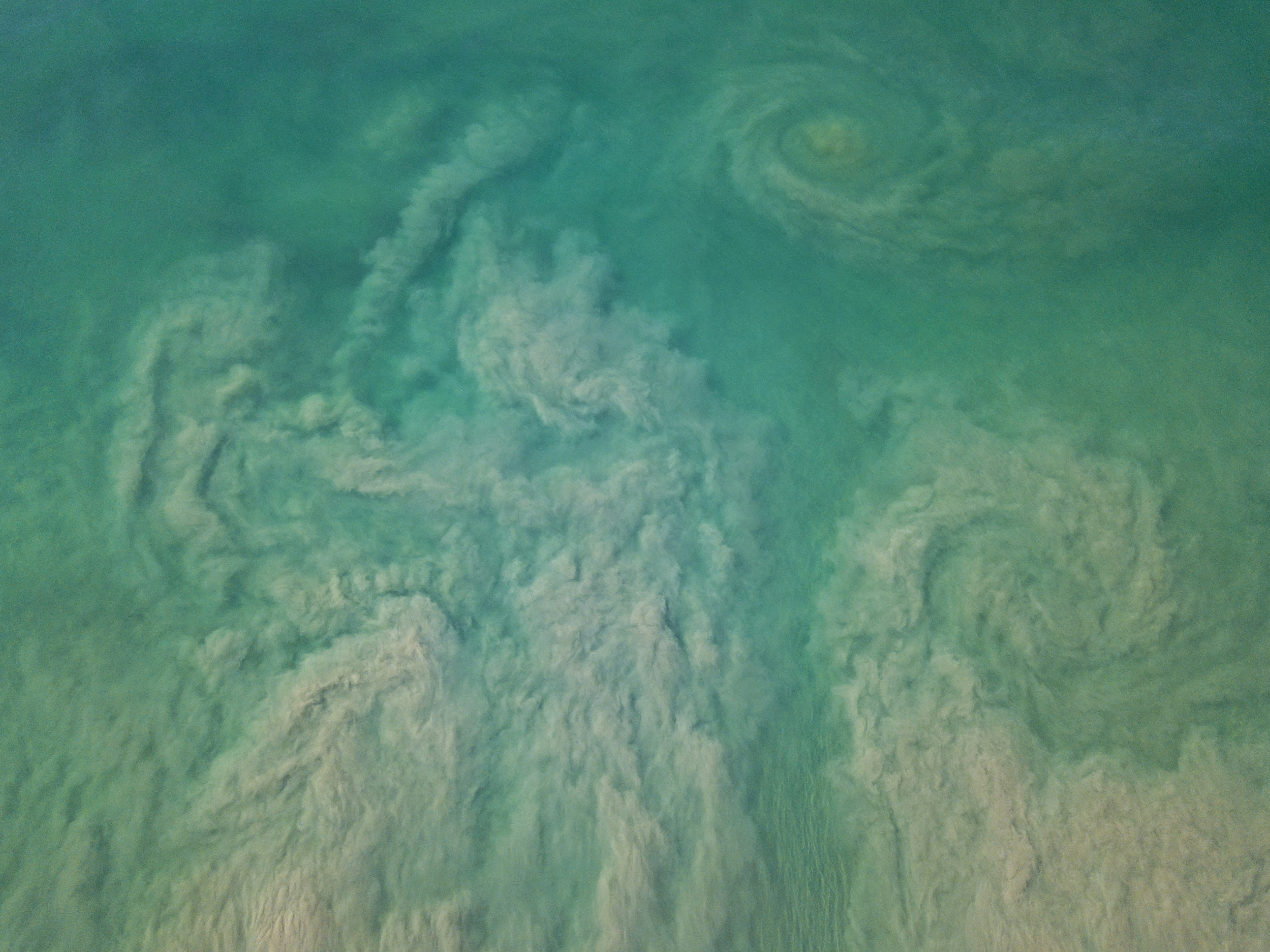 Aerial View of Turquoise Shallow Sea