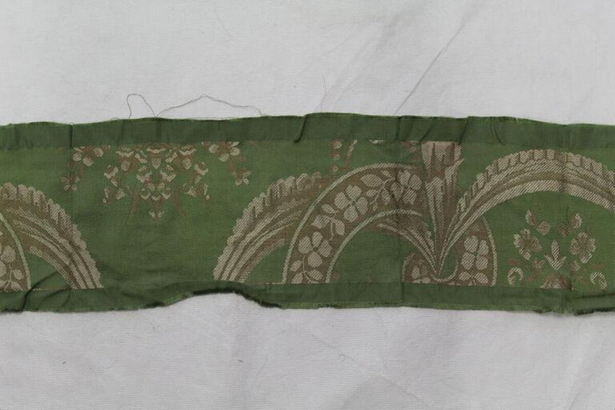 Green Floral Patterned Fabric Strip