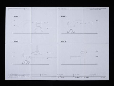 Office Desk Section Technical Drawing