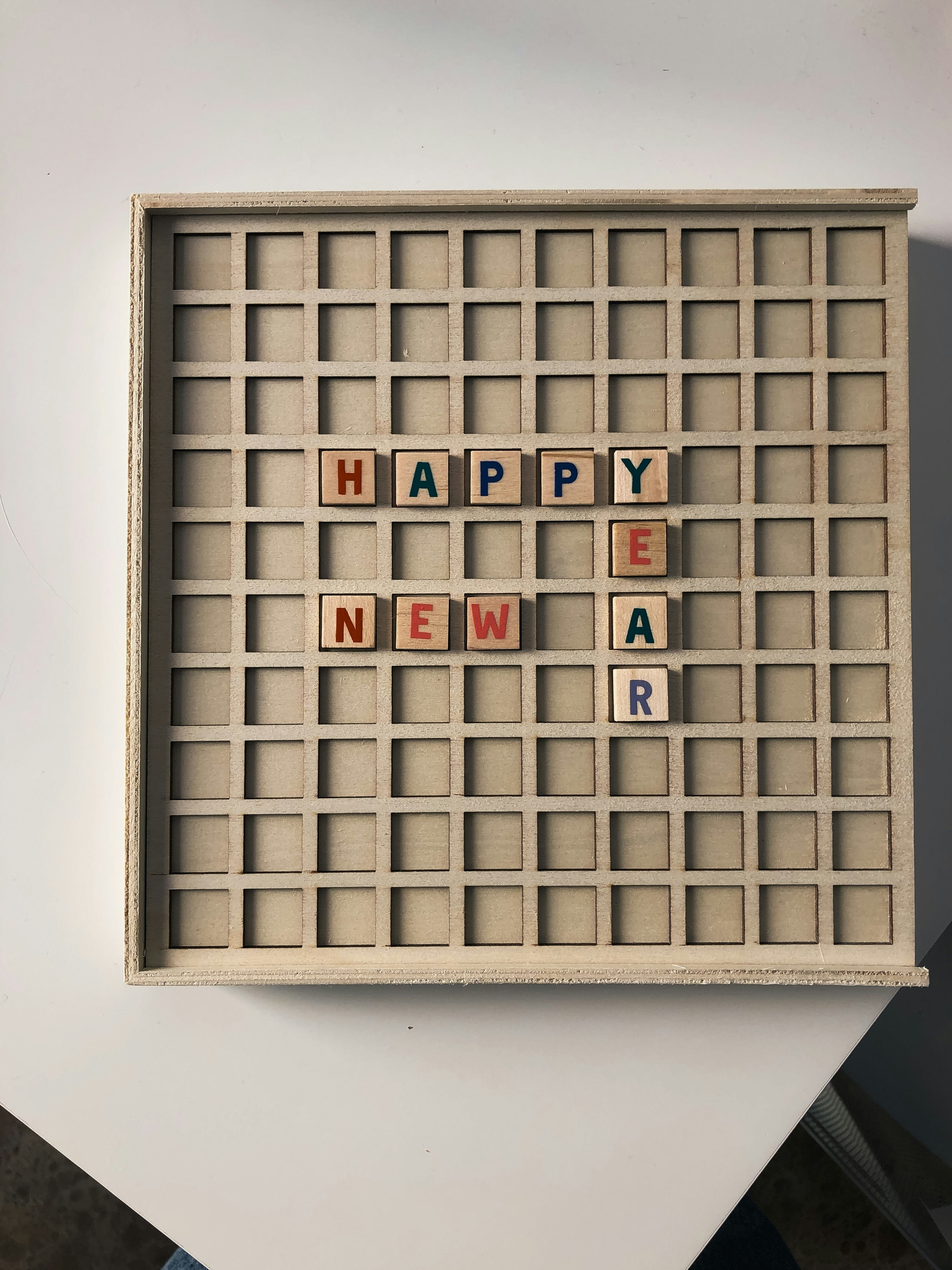 Happy New Year Scrabble Display