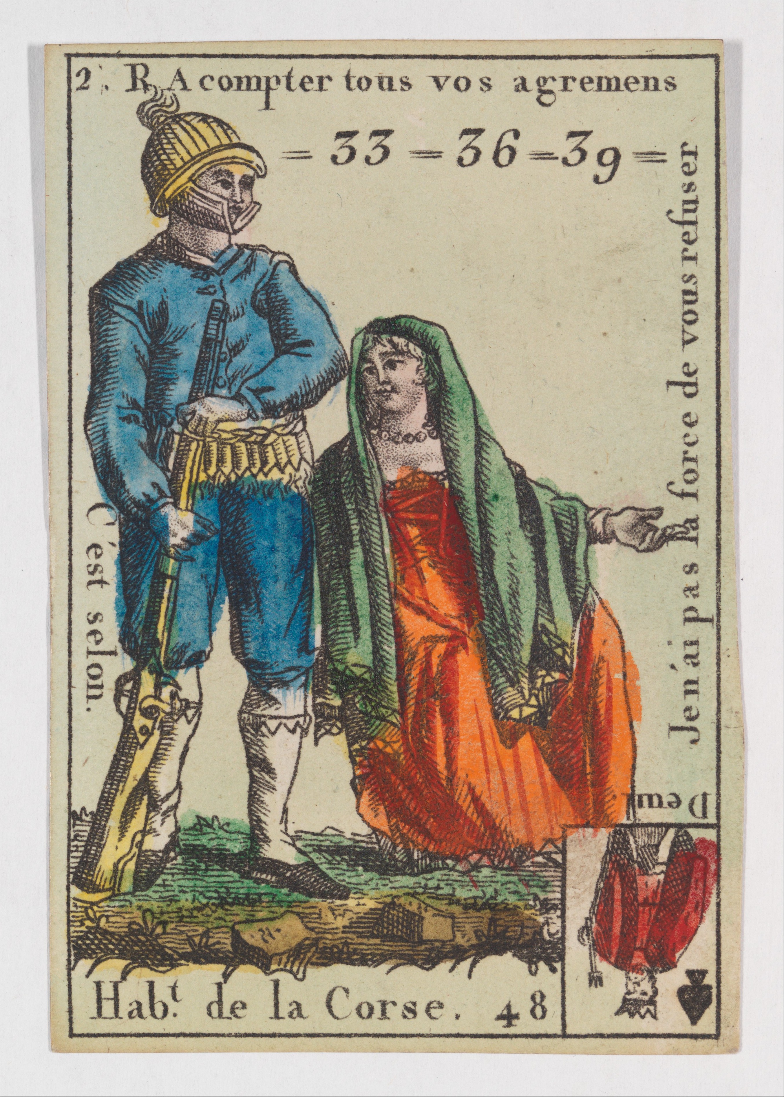 Antique French Corsican Costume Card