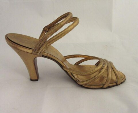 Gold High Heel Slingback Sandal