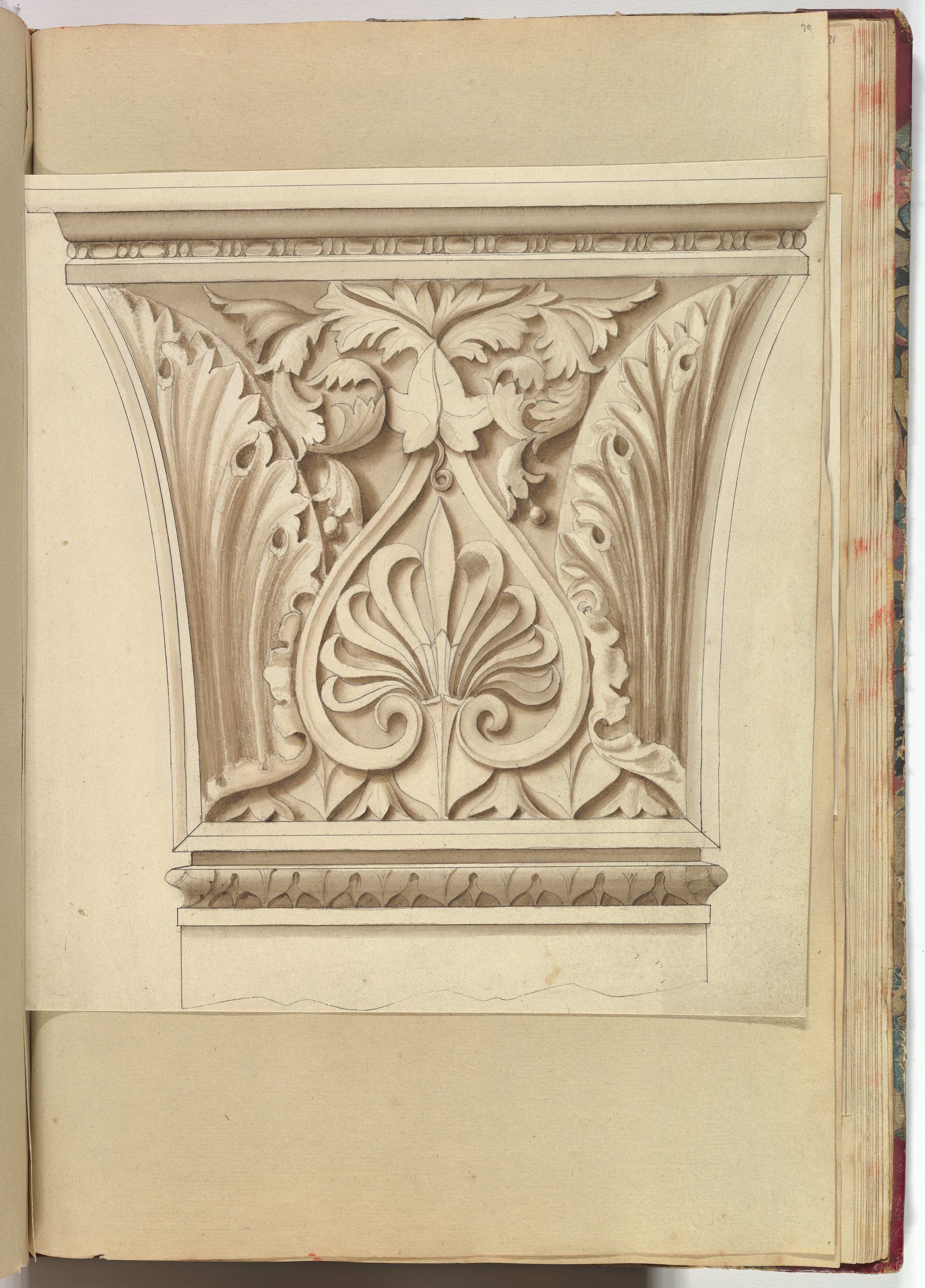 Drawing of Classical Carved Architectural Ornament