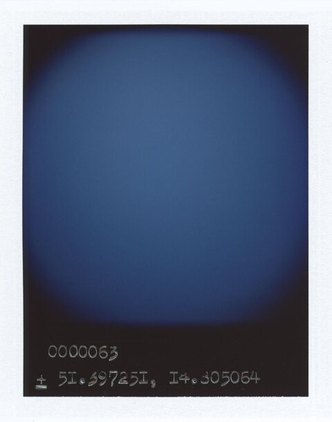 Blue Gradient Polaroid With Coordinates