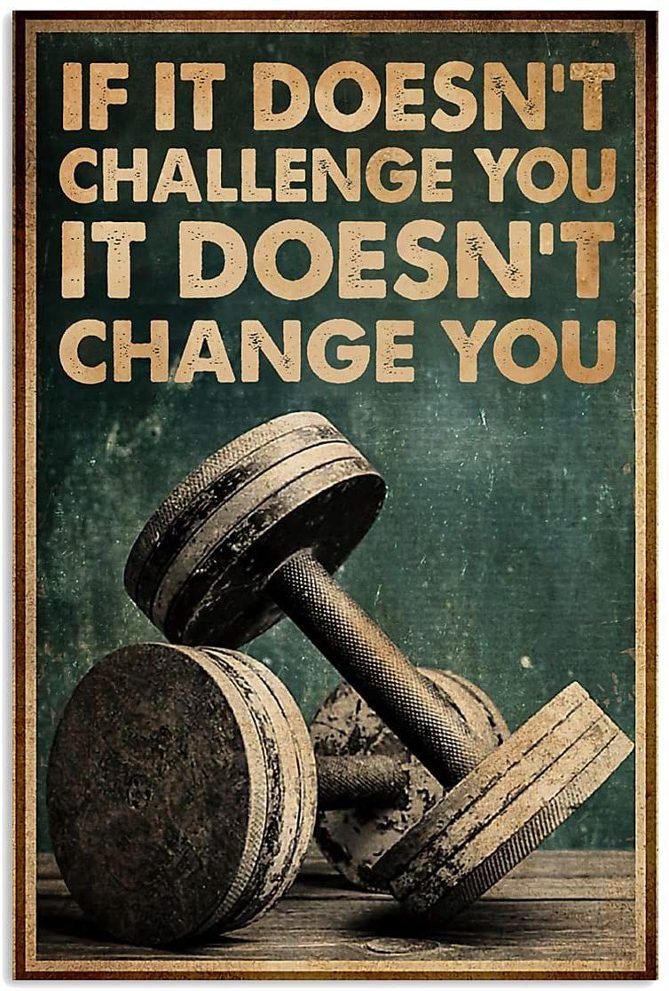 Vintage Gym Motivational Quote Poster