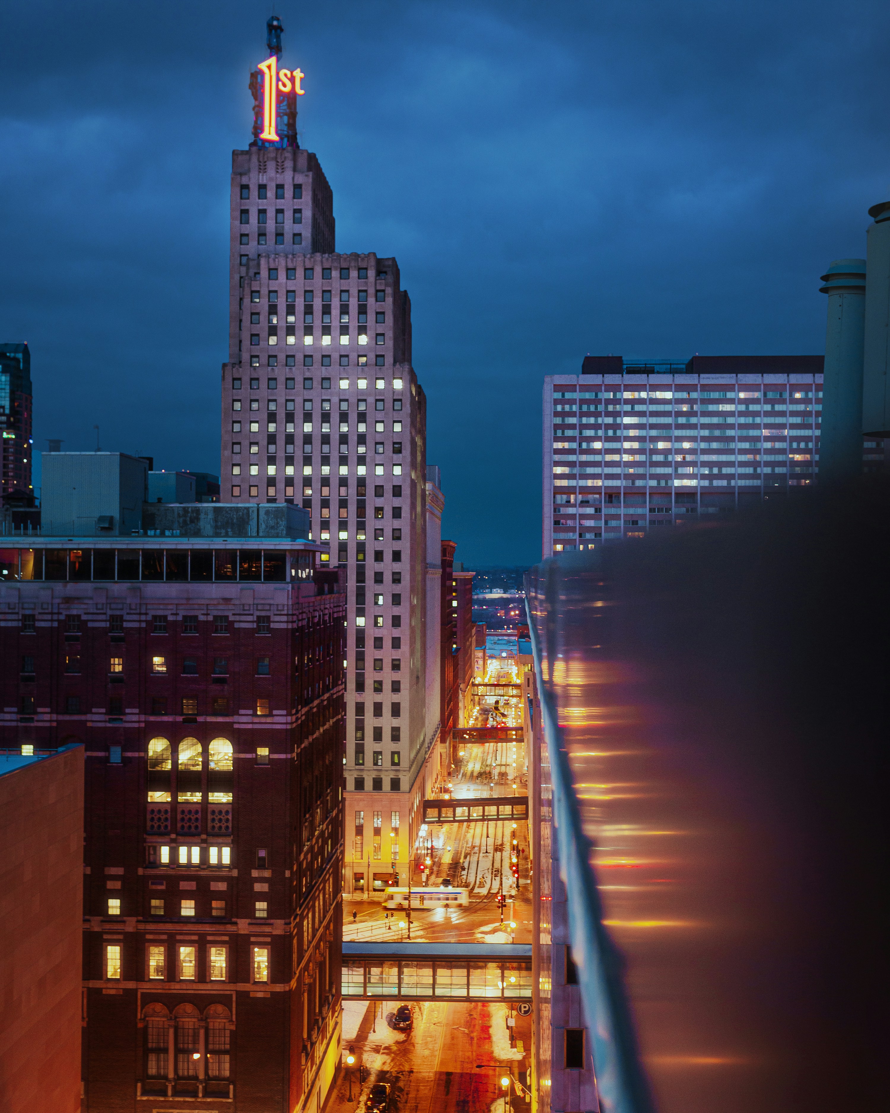 Downtown City Dusk View