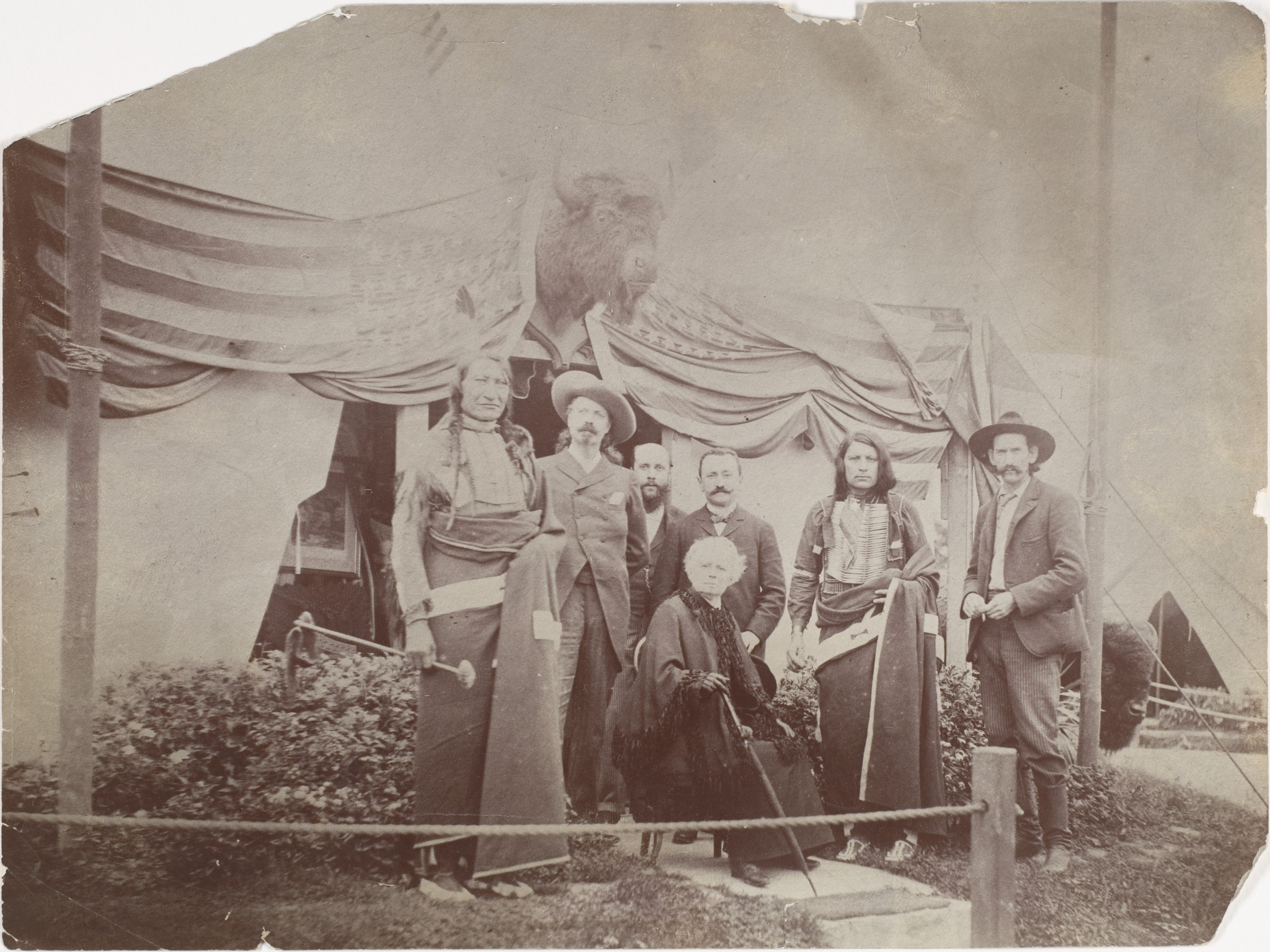 Vintage Group Portrait with Native Americans