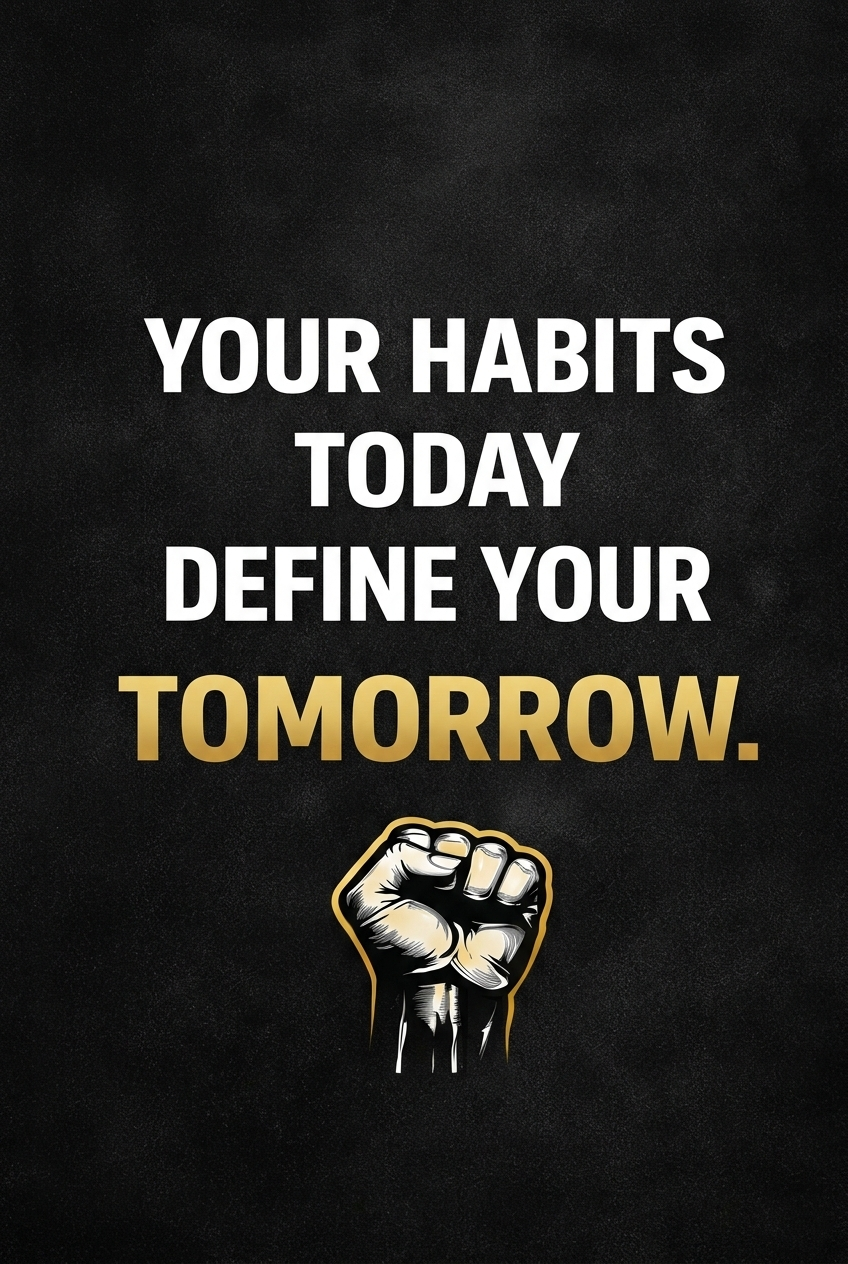 Your Habits Define Tomorrow Motivational Poster